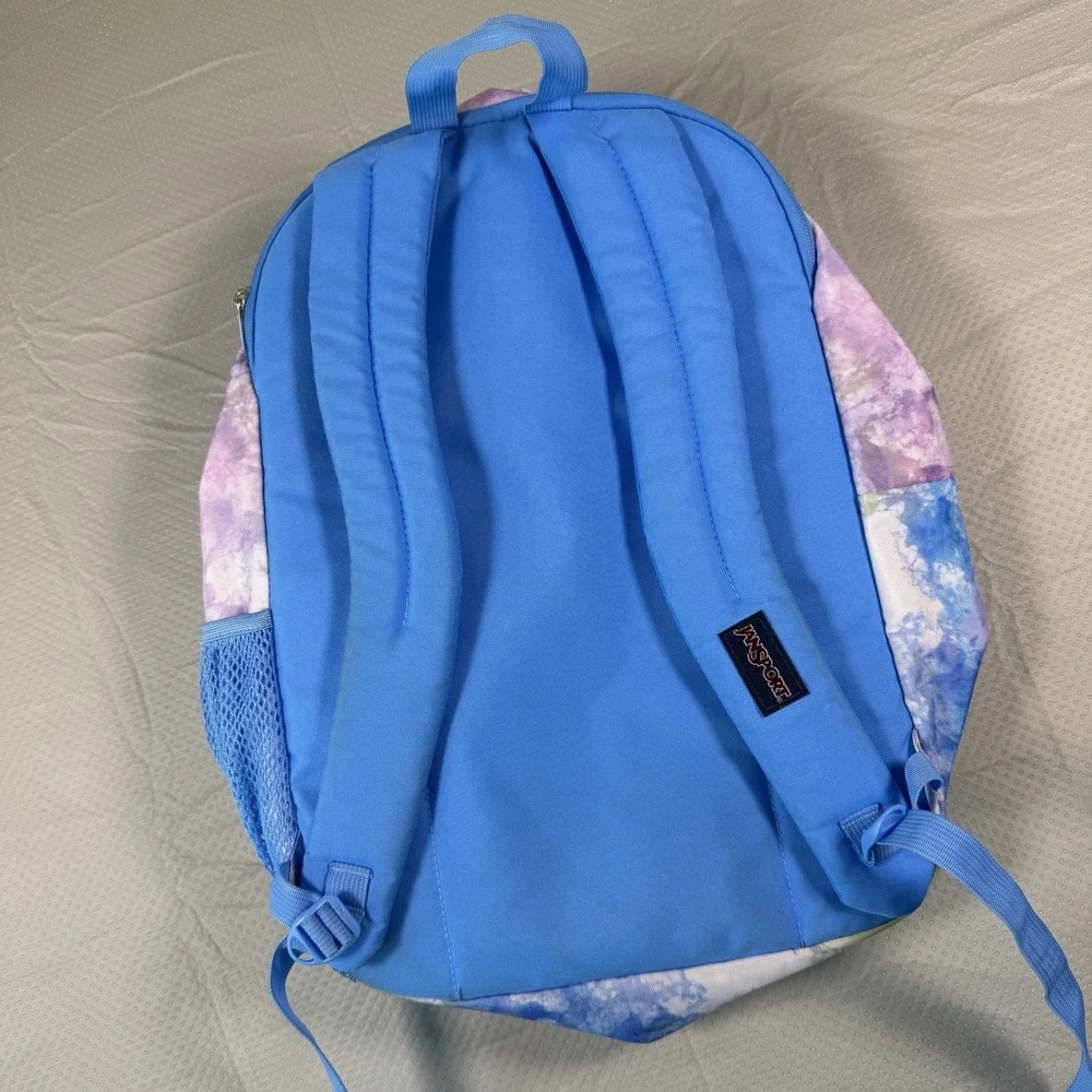 JanSport Big Student Tie Dye Backpack Blue Purple Pink School Bookbag Mesh